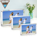 Freestanding Double Sided 20mm Thickness Frameless Magnetic Custom 4x6 Photo Picture Clear Acrylic Frames